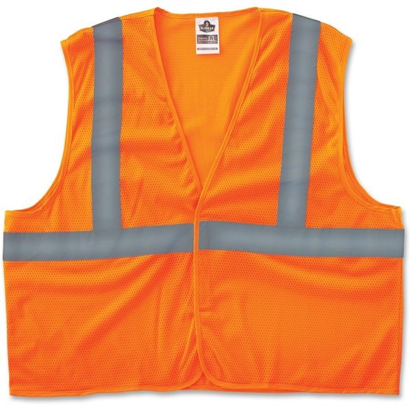 Glowear Safety Vest, Class 2, Hi-Vis, Reflective Tape, Mesh, 2XL/3XL, OE EGO20967